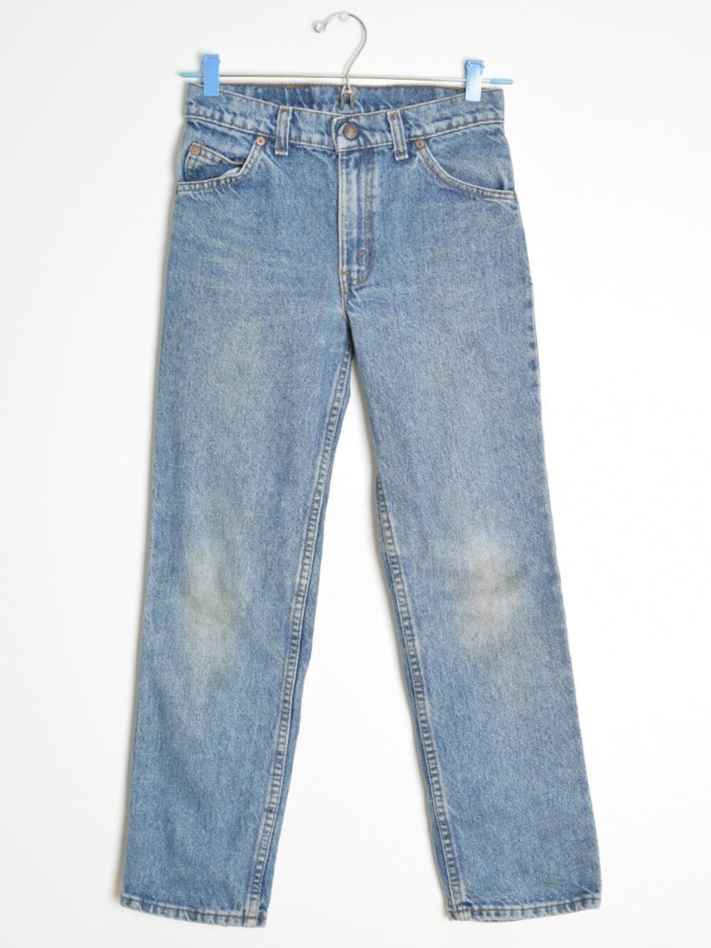 vintage 80s Levis girls jeans denim orange tab straight leg girls kids 14R